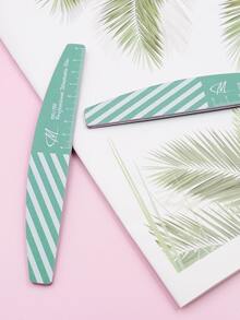 5pcs Striped 100/180 Grit Nail Files Double Sided Emery Board Washable Emery Boards Reusable Nail Buffers Manicure Tools For Natural Nails Acrylic Nails Home And Salon Use - Multicolor - View 4