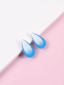 2入組水滴設計髮夾 - 淺藍色 - 查看 1
