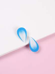 2入組水滴設計髮夾 - 淺藍色 - 查看 4