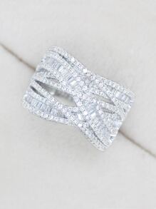 Cubic Zirconia Decor Ring - White - View 1