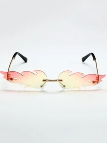 fuego Lentes Gafas de moda sin marco - Multicolor - Ver 2