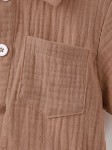 Đứa bé trai Đã vá Túi Áo sơ mi & Quần short Với Áo ba lỗ - Nhiều màu - Xem 6