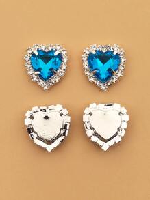 10入組/套水鑽心DIY吊墜 - 藍色 - 查看 2