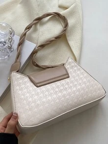 Letter Graphic Flap Hobo Bag - Multicolor - View 6