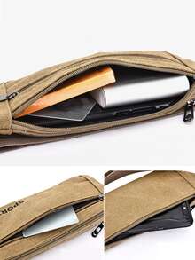 Letter Graphic Running Bag - Khaki - View 3