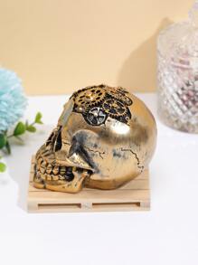 1入組萬聖節齒輪車輪骷髏頭家庭裝飾用品裝飾物 - 金色 - 查看 4