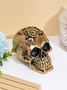 1入組萬聖節齒輪車輪骷髏頭家庭裝飾用品裝飾物 - 金色 - 查看 5