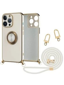 Vỏ điện thoại dây buộc mạ điện - trắng - Xem 5