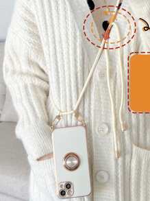 Vỏ điện thoại dây buộc mạ điện - trắng - Xem 6