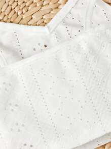 SHEIN Débardeur Devant Nœud Papillon Pour Bébé Fille - Blanc - Voir 3