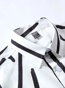 Manfinity Homme Áo sơ mi Nam Nút phía trước Tất cả trên in Giải trí - trắng - Xem 4