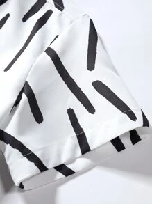 Manfinity Homme Áo sơ mi Nam Nút phía trước Tất cả trên in Giải trí - trắng - Xem 5