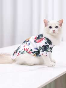 1pc Pineapple Print Pet Shirt - Multicolor - View 1