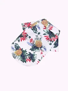 1pc Pineapple Print Pet Shirt - Multicolor - View 2