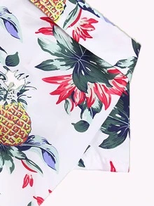 1pc Pineapple Print Pet Shirt - Multicolor - View 3