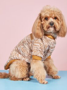 1 Miếng Mềm mại Và Dày Vòng cổ Màu Khaki Thú cưng Mèo Chó Teddy Áo len Đối với - Màu Khaki - Xem 2