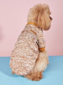 1 Miếng Mềm mại Và Dày Vòng cổ Màu Khaki Thú cưng Mèo Chó Teddy Áo len Đối với - Màu Khaki - Xem 5