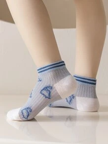 5pairs Kids Dinosaur Pattern Crew Socks - Multicolor - View 4