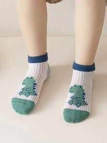 5pairs Kids Dinosaur Pattern Crew Socks - Multicolor - View 5