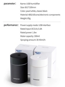 便攜霧面加濕器,迷你加濕器,加濕器適用於車桌子家庭辦公室,安靜,汽車關閉,小酷霧面加濕器帶彩色LED小夜燈,USB個人書桌加濕器適用於車辦公室家庭旅行 - 黑色 - 查看 5