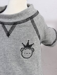 nicovaer 1入組皇冠刺繡寵物運動衫 - 灰色 - 查看 4