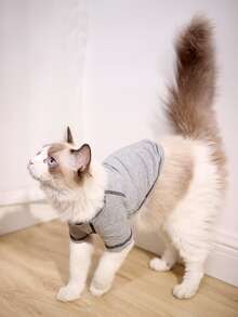 nicovaer 1入組皇冠刺繡寵物運動衫 - 灰色 - 查看 5