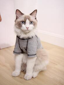 nicovaer 1入組皇冠刺繡寵物運動衫 - 灰色 - 查看 6