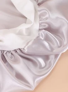 Solid Hair Bonnet Silk Bonnet Satin Bonnet - Light Grey - View 4