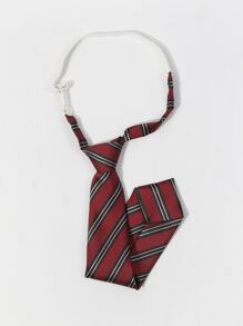 兒童條紋圖案系帶 - 酒紅色 - 查看 2