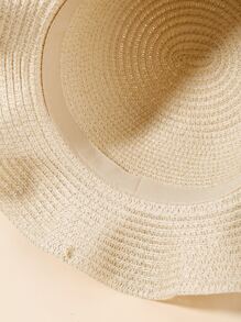 嬰兒字母刺繡草編帽