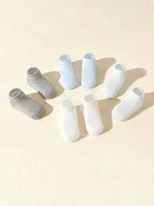 4pairs Baby Mesh Solid Socks - Multicolor - View 4