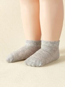 4pairs Baby Mesh Solid Socks - Multicolor - View 5