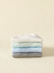 4pairs Baby Mesh Solid Socks - Multicolor - View 6