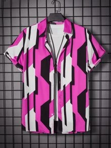 Manfinity Men Geo Print Shirt Without Tee - Multicolor - View 2