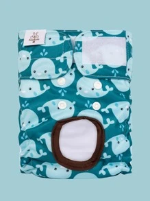 1pc Cartoon Dolphin Print Pet Sanitary Pants - Blue - View 1