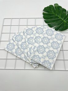 16pcs Paper Disposable Napkin, Elegant Geometric Pattern Multi-purpose Square Dinner Napkin For Party, Home