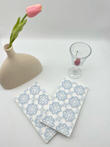 16pcs Paper Disposable Napkin, Elegant Geometric Pattern Multi-purpose Square Dinner Napkin For Party, Home