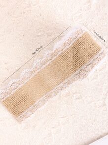 1卷蕾絲裝飾禮品包裝絲帶用於DIY工藝裝飾粗麻布絲帶婚禮派對裝飾 - 彩色 - 查看 4