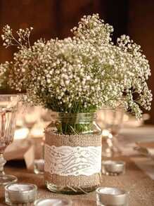 1卷蕾絲裝飾禮品包裝絲帶用於DIY工藝裝飾粗麻布絲帶婚禮派對裝飾 - 彩色 - 查看 5