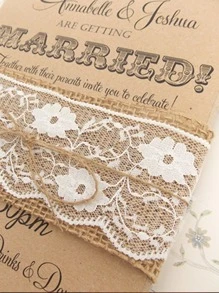 1卷蕾絲裝飾禮品包裝絲帶用於DIY工藝裝飾粗麻布絲帶婚禮派對裝飾 - 彩色 - 查看 7