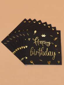 10pcs Slogan Graphic Disposable Napkin, Paper Napkin For Birthday Party,Christmas