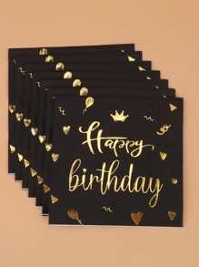 10pcs Slogan Graphic Disposable Napkin, Paper Napkin For Birthday Party,Christmas