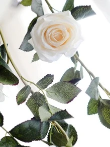 1 dây hoa nhân tạo, vòng hoa nhân tạo bằng nhựa hiện đại cho gia đình - trắng - Xem 2