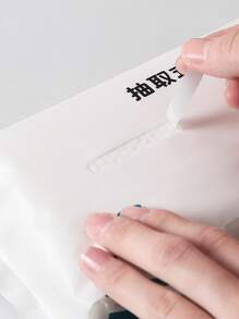 100 piezas/1 paquete de toallas desechables para la cara, toalla de tela no tejida para viajes, hogar - Blanco - Ver 3