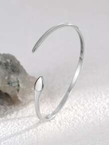 Charm-In Pulsera De Brazalete De Serpiente Brillante En Forma De Serpiente, Pulsera De Un Solo Brazalete De Trabajo Diario De Joyería De Festival Para Mujeres. - Plateado - Ver 2