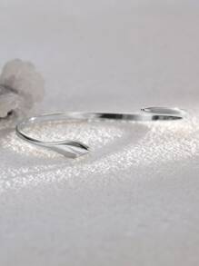 Charm-In Pulsera De Brazalete De Serpiente Brillante En Forma De Serpiente, Pulsera De Un Solo Brazalete De Trabajo Diario De Joyería De Festival Para Mujeres. - Plateado - Ver 3