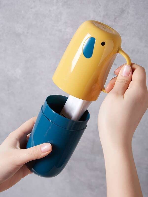 1pc PP Gargle Cup, Modern Elephant Design Multi-function Bathroom Tumbler For Home