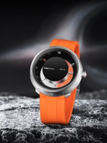 CIGADesign Hombres Reloj mecánico de puntero redondo - Naranja - Ver 1