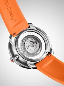 CIGADesign Hombres Reloj mecánico de puntero redondo - Naranja - Ver 4