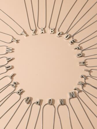 1入組字母墜飾項鍊,不銹鋼首飾類